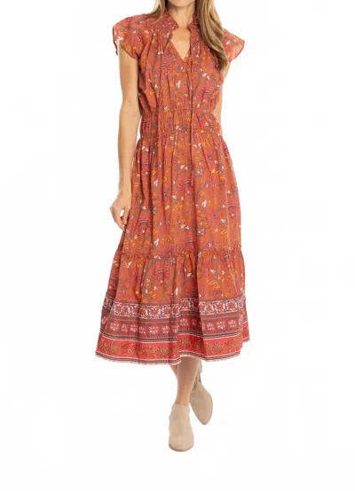 Bindu Camilla Dress In Red In Multi