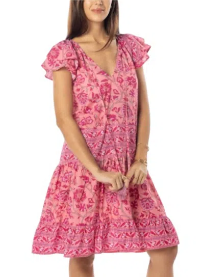 Bindu Carolina Floral Dress In Bubblegum