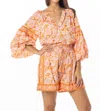 Bindu Carrie Top And Carlie Shorts Set In Tangerine
