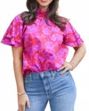 Bindu Carrie Top In Mulberry In Multi