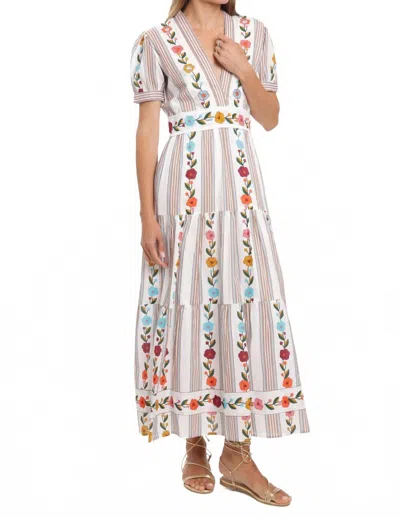 Bindu Deep V-neck Maxi Dress In Multi
