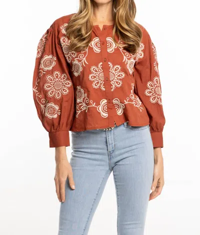Bindu Egla Blouse In Terracotta In Brown