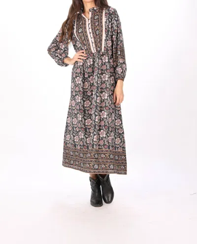 Bindu Emilia Dress In Black Multi
