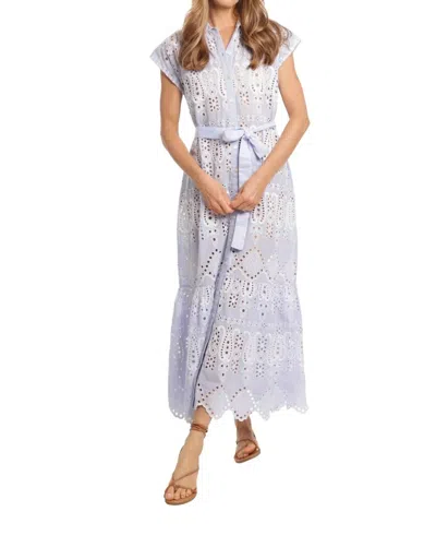 Bindu Ines Eyelet Dress In Light Blue