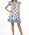 Bindu Kaila Dress In White Daisy In Multi
