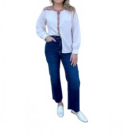 Bindu Lola Blouse In White In Blue