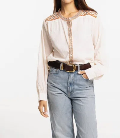 Bindu Lola Embroidered Blouse In Ivory In Neutral