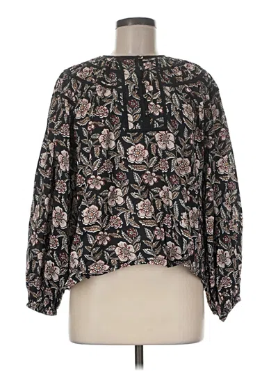 Pre-owned Bindu Long Sleeve Blouse In Black