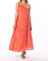 Bindu Lydia One Shoulder Maxi Dress In Orange In Orange