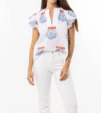 Bindu Marion Top In Multi In White