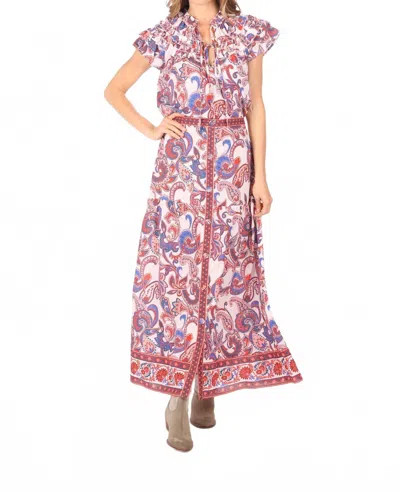 Bindu Ollie Short Sleeve Blouse In Cantaloupe In White