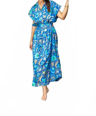 Bindu Paige Tunic Dress In Royal Blue