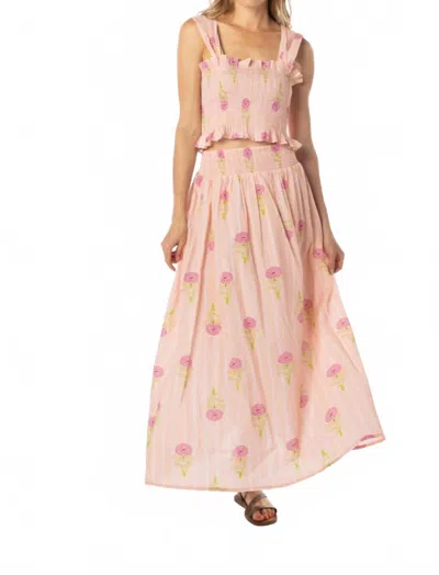 Bindu Parker Top In Peach Marigold In Pink