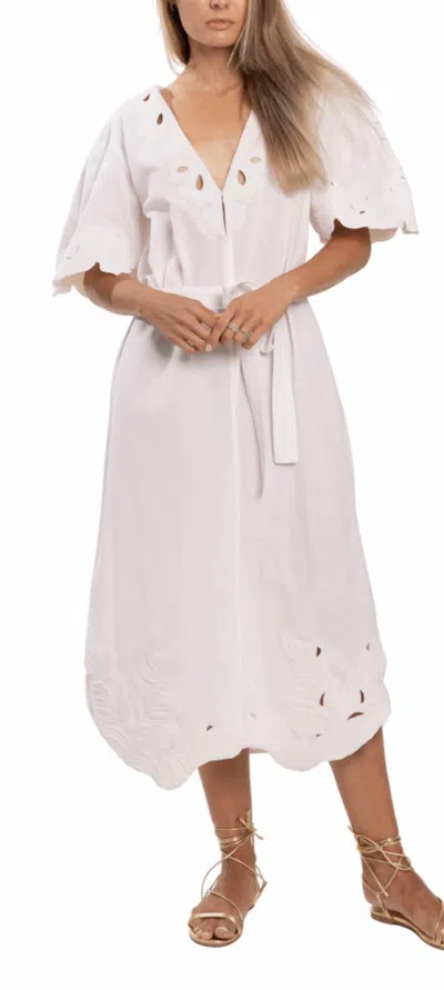 Bindu Pia Linen Dress In White