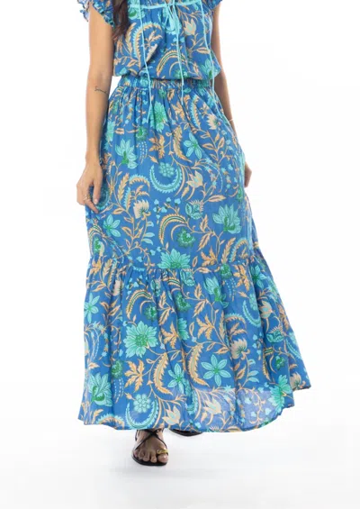 Bindu Willow Maxi Skirt In Royal Blue In Gray
