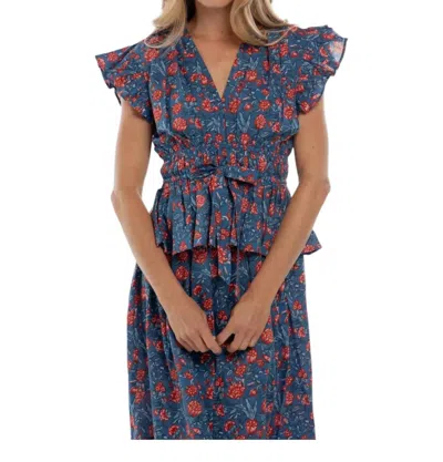 Bindu Willow Top In Blue In Multi