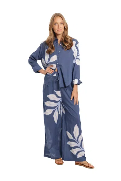 Bindu Women's Maggie Printed Top In Navy In Blue