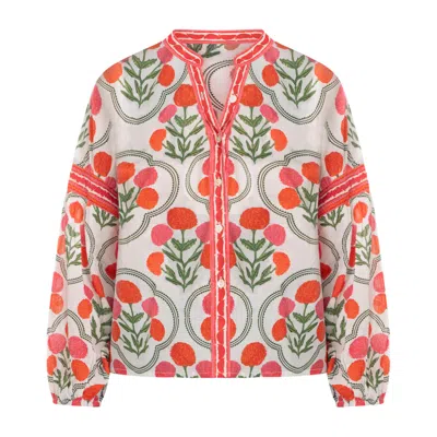Bindu Women's Pink Carlie Blouse - Sorbet In Red