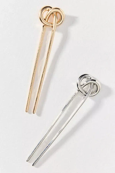 Bindya Knot Hair Pins, Set Of 2 In Gold