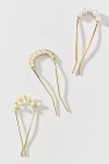 Bindya Pearl Hair Pins, Set Of 3 In Gold
