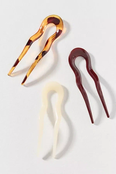 Bindya Squiggle Hair Pins, Set Of 3 In Multi