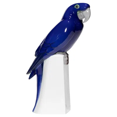 Pre-owned Bing & Grøndahl Bing & Grondahl Porcelain Figurine "blue Parrott" In Gray