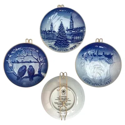 Pre-owned Bing & Grøndahl Christmas Collectible Wall Plates From Bing & Grondahl, Vintage In Gray