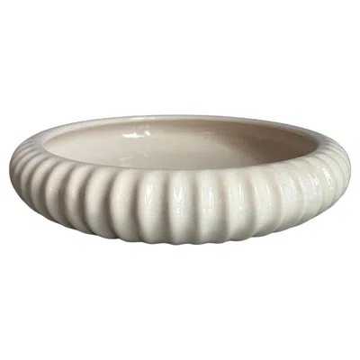 Pre-owned Bing & Grøndahl L. Hjorth Midcentury Modern Ceramic Bowl, Hand-crafted, Denmark, 1950s In Gray
