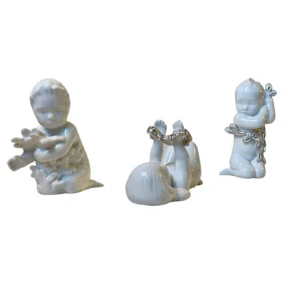 Pre-owned Bing & Grøndahl Mermaids Offspring Porcelain Figurines By Sadolin & Jespersen,  In Gray