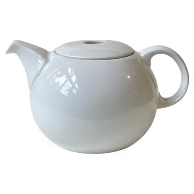 Pre-owned Bing & Grøndahl Minimalist  White Porcelain Teapot Corinth By Martin H. Corinth