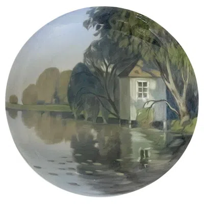 Pre-owned Bing & Grøndahl Porcelain Wall Plate By , Denmark 1914-1915 In Gray
