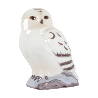 Pre-owned Bing & Grøndahl Vintage  Snow Owl Figure 2475 By Danish Artist K. Otto, 1970s In White