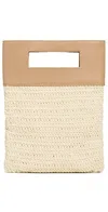 Binge Knitting Aurora Mini Fold Over Clutch Eggshell Combo In Brown