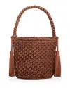 Binge Knitting Camila Woven Bucket Bag In Cocoa