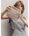 Binge Knitting Paloma Woven Pouch In Caramel