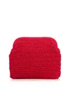 Binge Knitting Paloma Woven Pouch In Ruby