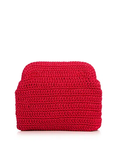 Binge Knitting Paloma Woven Pouch In Ruby