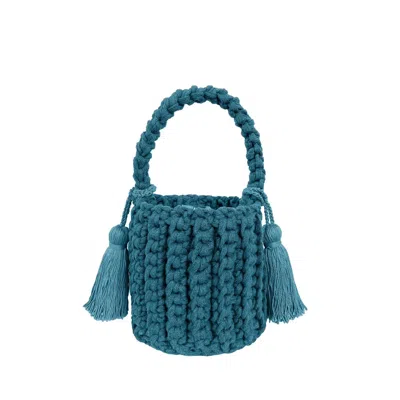 Binge Knitting Women's Amalfi Bucket Mini Bag In Seagreen In Blue