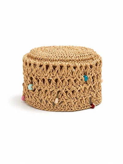 Bingin Diaries Women's Neutrals Handmade Open Weave Pillbox In Brown