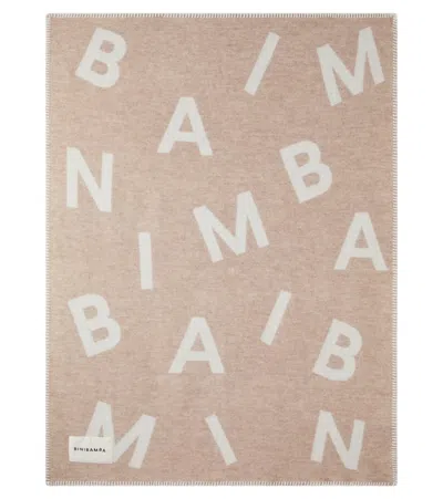 Binibamba Baby Logo Wool Blanket In Sand