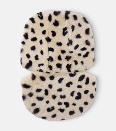 Binibamba Kids' Snuggler®豹纹印花羊毛皮婴儿车垫 In Leopard (peanut Base)