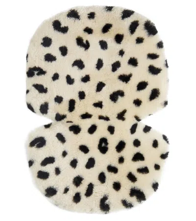 Binibamba Baby Snuggler® Leopard-print Shearling Stroller Liner In Sand