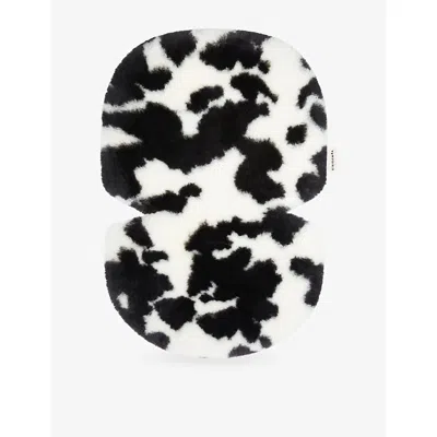 Binibamba Babies' Cow Print  X Selfridges Cow-print Sheepskin Pram Snuggler In Black