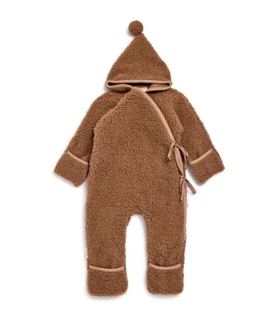 Binibamba Kids' Merino Wool Bruno Snugglesuit In Brown