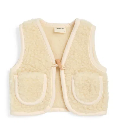 Binibamba Kids'  Merino Wool Gilet In White