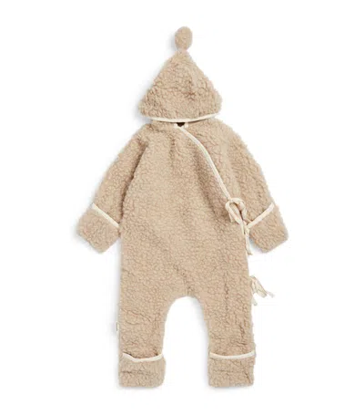 Binibamba Merino Wool Snugglesuit (large) In Beige