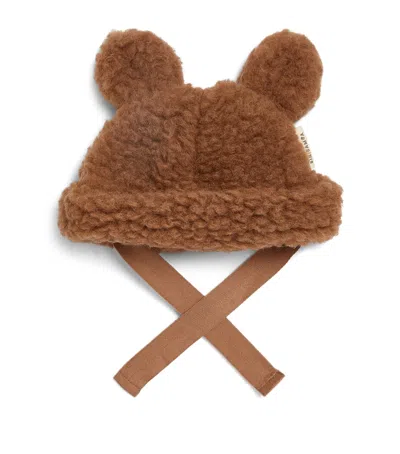 Binibamba Merino Wool Teddy Hat In Burgundy