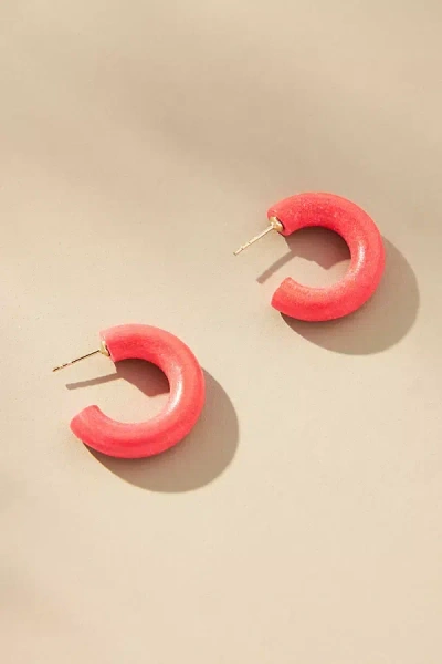 Binky And Lulu Cherry Tomato Mini Hoop Earrings In Pink