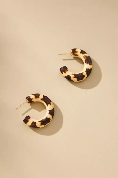 Binky And Lulu Leopard Mini Hoop Earrings In Multi