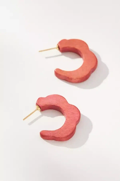 Binky And Lulu Mini Hoop Earrings In Red